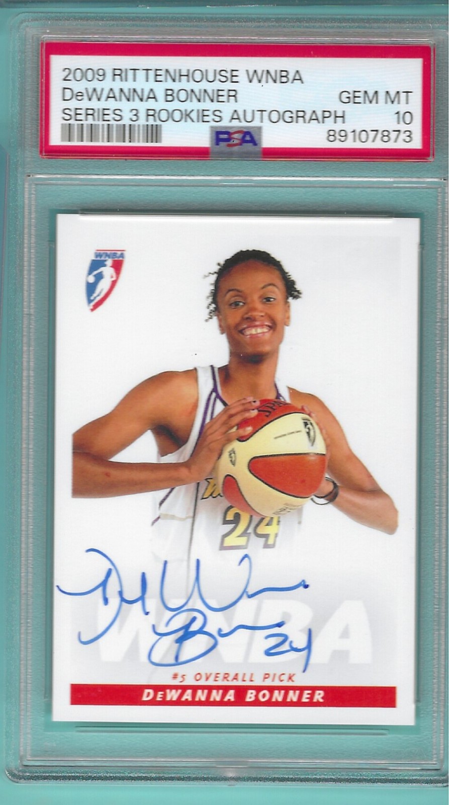 2009 WNBA DeWanna Bonner Auto Rookie PSA 10 Phoenix Mercury