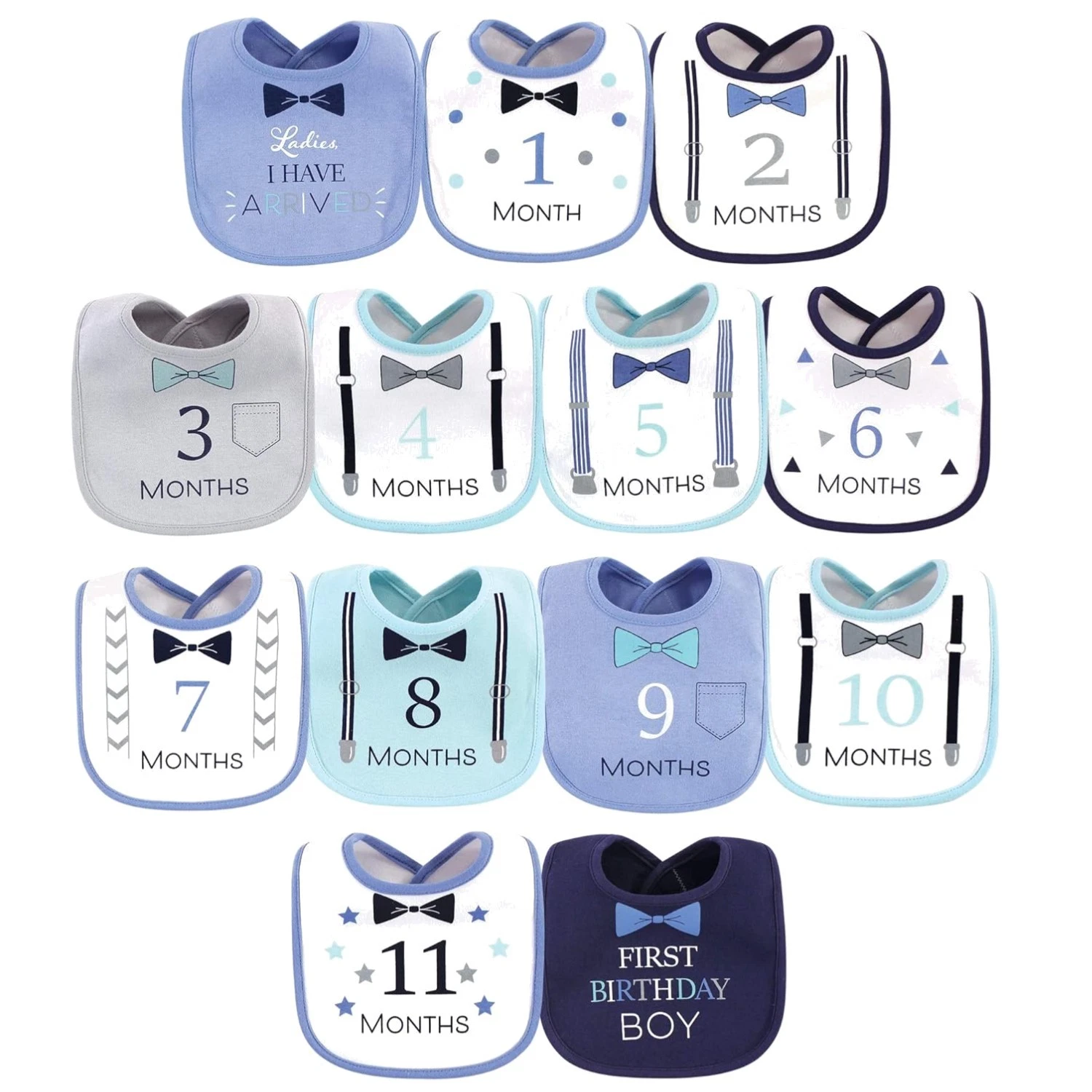 13-Pack Unisex Baby Bibs - 100% Cotton, Machine Washable, Cute Cartoon Prints
Opens in a new window