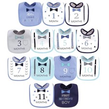 13-Pack Unisex Baby Bibs - 100 Cotton, Machine Washable, Cute Cartoon Prints