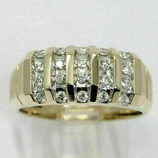 3Ct Round Cut Lab-Created Diamond Men's Wedding Band Ring 14k Yellow Gold Plated