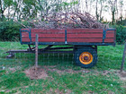 3 Tonne Tipping Farm Trailer Single Axle Timber Sides Drawbar Hitch
