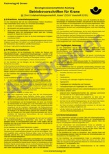 Pflicht Aushang Betriebsvorschriften f&uuml;r Krane DGUV Vorschrift 52 53 Kranbetrieb