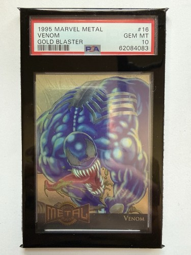 1995 Metal Marvel Card #16 VENOM GOLD BLASTER PSA 10 GEM MINT - POP 58