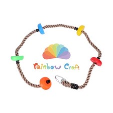 Rainbow Craft Colorful Climbing Rope - 6.5ft with 5 Knotted Foot - ... Fast Ship