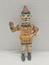 Vintage 5-1/2  Hand Painted Cast Iron Circus Clown Figurine