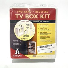 Arlington TVBR505K 2-Gang Recessed Power and Low Voltage TV Box Kit White-New