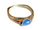 Vintage 925 Silver Blue Cats Eye Moonstone Unisex Ring Sz 8