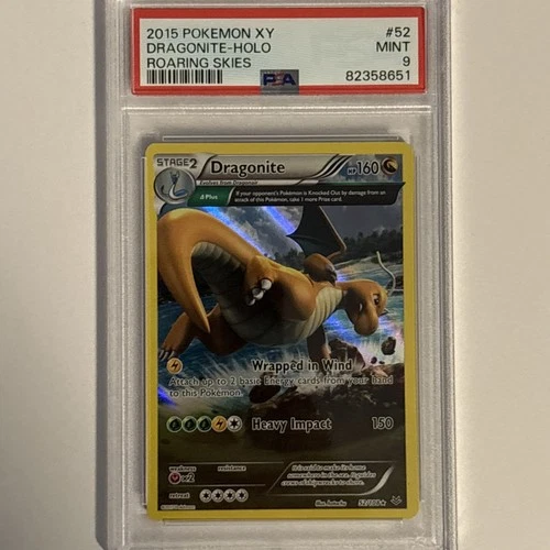 PSA 9 Dragonite Holo 52 2015 Pokemon Xy Roaring Skies
