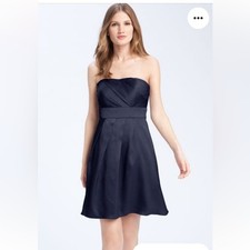 JENNY YOO Strapless Mini Navy Cocktail Dress