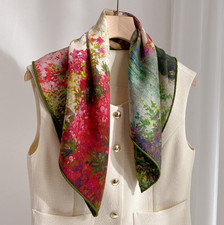 70 Cashmere 30 Silk 26'' flower Print Shawl Neckerchief Scarf wrap Bandana new