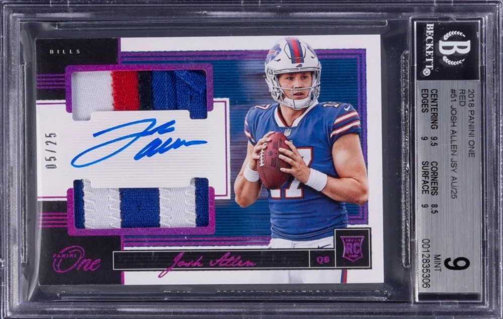 Josh Allen Panini One #51 Dual Patch Autograph-Red