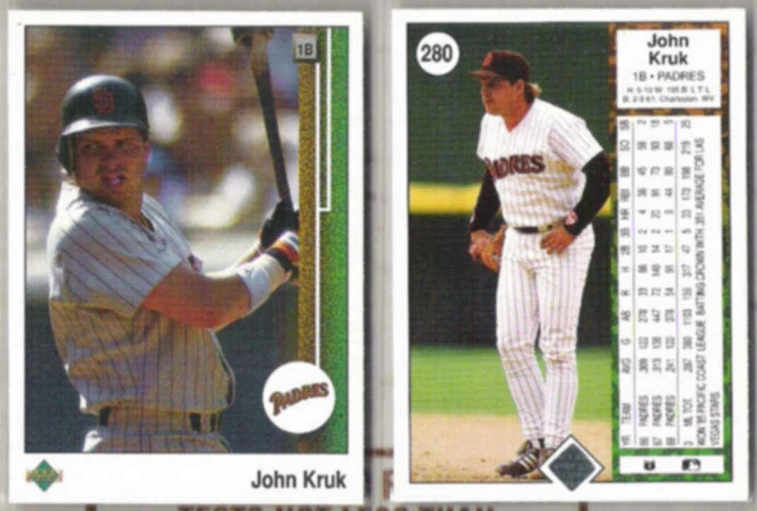 JOHN KRUK (2) 1989 Upper Deck #280.  PADRES