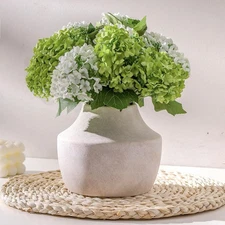 Ceramic Flower Vase 5.3” Off-White Rustic Farmhouse Handcrafted Small Terracotta
