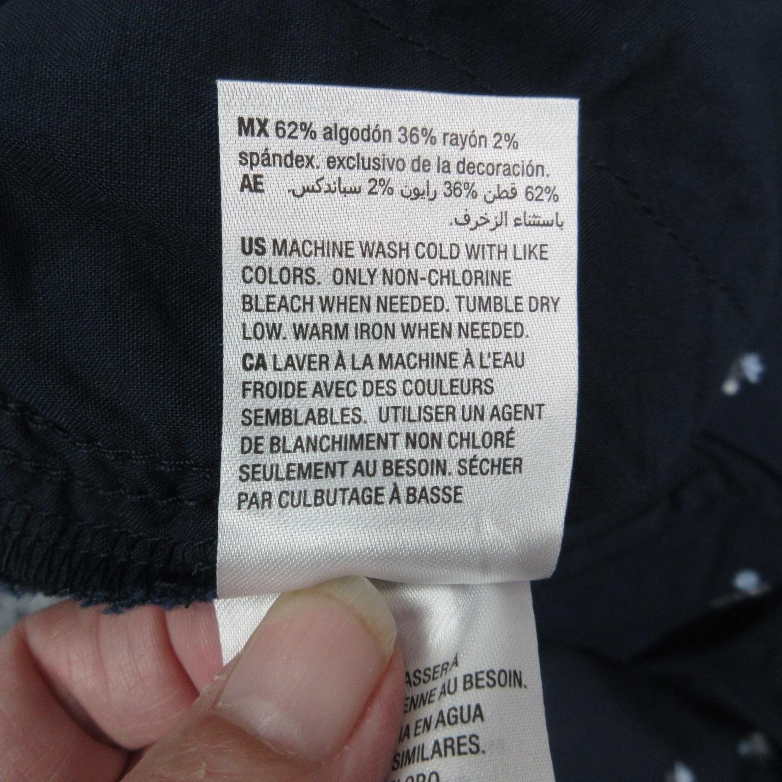 Style & Co Twill Tape Pant Womens Large Blue Cropped Straight Floral 33x25* NWT