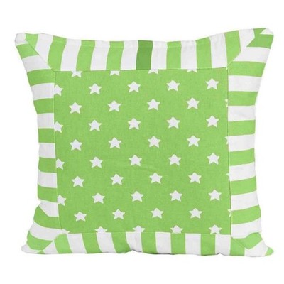 Stars & Stripes Kissenbezug 45x45cm grün weiß Patchwork 100% Baumwolle