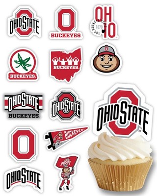 Ohio State University Cupcake Topper Party Supplies for Football, Birthday, G...