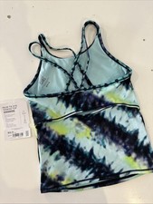 NWT M 8-10 Athleta Girls Palm Tie Dye Tankini Top Swimsuit Tank