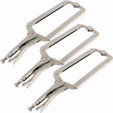 3PCS 18 Inches C-clamp Locking Pliers with Swivel Pads, Locking Clamp Pliers
