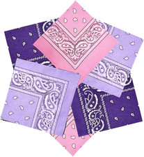 6 Pack 100 Cotton Bandanas 22  x 22" for Men  Women Paisley Handkerchief Headb
