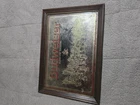 VTG 80s Budweiser Clydesdale Horses “King Of Beers” Gold Mirror Sign 34 X 19 In.