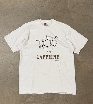 Vintage 90s Caffeine Molecule Graphic T-Shirt White XL