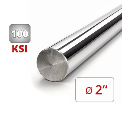Chrome Plated Steel Rod 100 KSI - 2'' Dia x 24'' length, 1045 steel