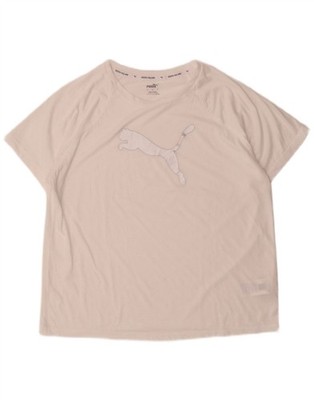 Puma Mens Graphic T-Shirt Top Large White Polyester DJ16