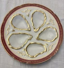 French oysters plate  GDA Limoges Porcelain Oysters Shells goldincrusted