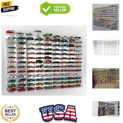 Clear Display Case Wall Cabinet for 1:64 Hot Small Toy Car Wheels Scale Match...