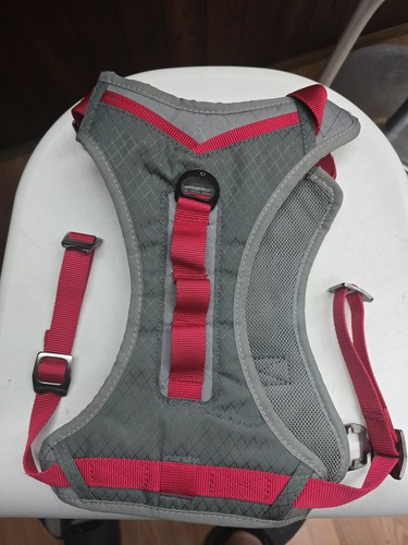 Kurgo Journey Air Dog Harness Sz LARGE Reflective Control Handle Gray/Red