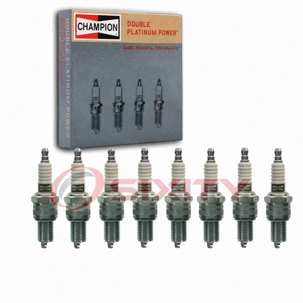 8 pc Champion Double Platinum Spark Plugs for 1985-1995 Porsche 928 5.0L od