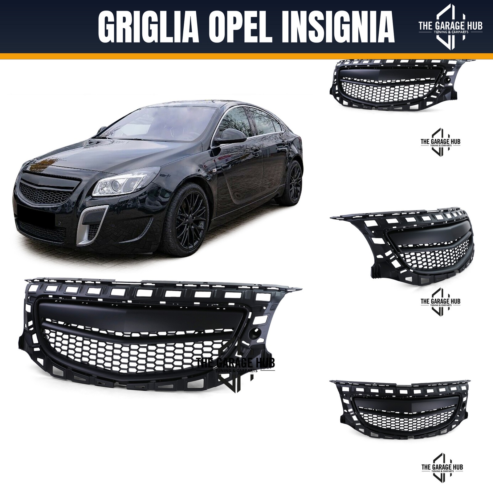 Griglia Sportiva Wabendesign Senza Emblema per Opel Insignia (2008-2013) - Immagine 1