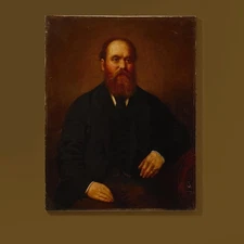 19THC VICTORIAN OIL PAINTING PORTRAIT SCHOLAR, FINELY DRESSED GENTLEMAN