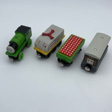 Thomas Wooden Railway Train Lot Toby Percy Fog cars Sound WORKS