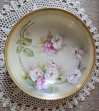 Antique RS Germany Serving Bowl Floral Design 8.5 Inches
