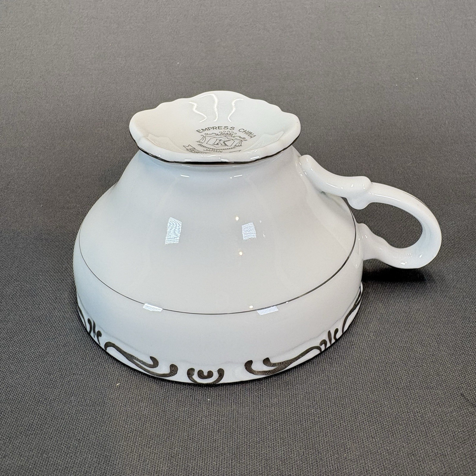 Empress China Regent Platinum Scrolls Tea Coffee Cup and Saucer Replacements