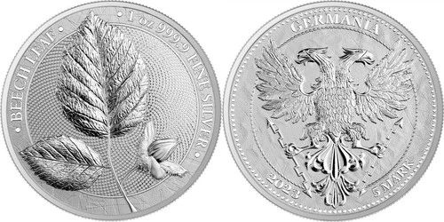 2023 Germania Mint Beech Leaf 1 oz Silver Round BU