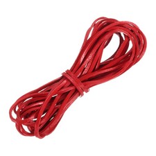 Flat Leather Cord, 5.5 Yard 3mm Leather String Strips for DIY Crafts Red