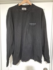 Fear of God ESSENTIALS Black Long Sleeve T-Shirt Logo Crewneck Men s Size XL