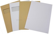 C4 DIN Versandtaschen Haftklebend mit/ohne Fenster Briefumschl&auml;ge weiss braun