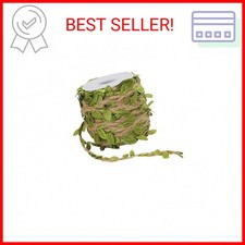Tenn Well Burlap Leaf Ribbon, 66 Feet 5mm Natural Jute Twine Ribbon with Artific