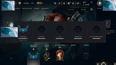 League of Legends NA Platinum 4 Smurf - 15k blue essence - Season 2026