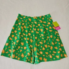 Tabitha Brown For Target Vibrant Green and Orange Women's Shorts Linen Blend