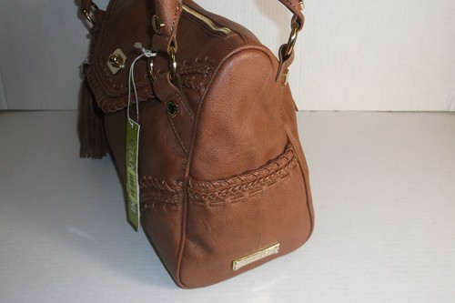 GIANNI BINI SADDLE BROWN BROOKLYN SATCHEL HANDBAG PURSE NWT - Picture 6 of 12