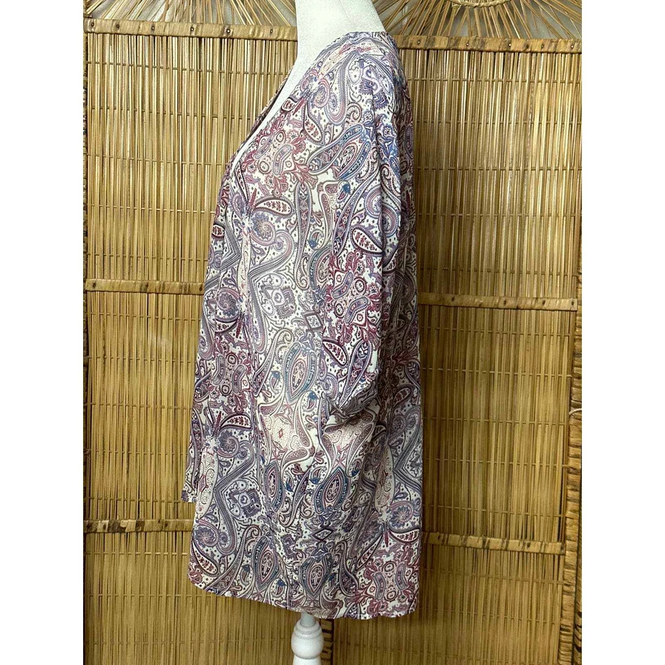 Kimono para mujer Cherry On Top 1X estampado cachemir transparente Foto 3 de 4