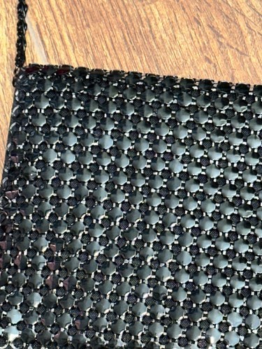 Wunderschöne Vintage 80er Jahre Metallkette schwarz formell/halb Abendtasche, Clutch Geldbörse - Bild 4 von 8