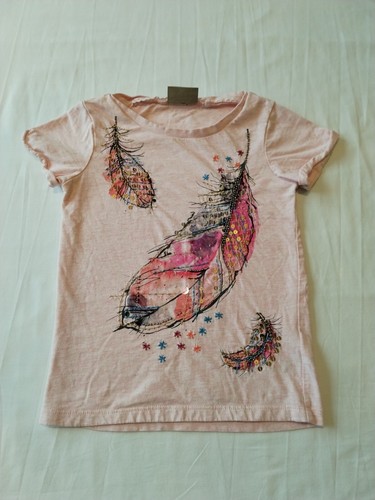 Next Girls T-shirt Pink Feathers Sequins Age 4 Years - 第 1/3 張圖片