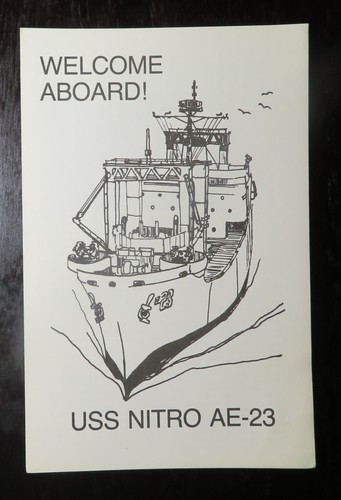 Welcome Aboard USS NITRO AE-23 Navy Ship Brochure Pamphlet Handout