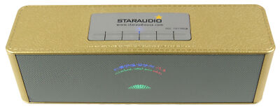 Portable Mini PC Speaker USB AUX Bluetooth Gold Beach Speaker with LED Lighting
