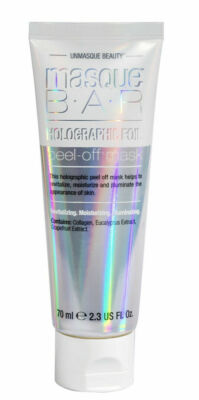 UNMASQUE BEAUTY Masque Bar Holographic Foil Peel Off Mask 2.3 FL OZ Tube